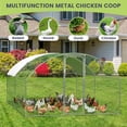thumbnail image 5 of Large Metal Walk-in Chicken Coop 9.8'×13.1'×6.5'h, Heavy Duty Poultry Run with Upgrade Tri-Supporting, Waterproof Anti-UV Cover, Peaked Roof for Chickens Ducks Yard Farm, 5 of 8