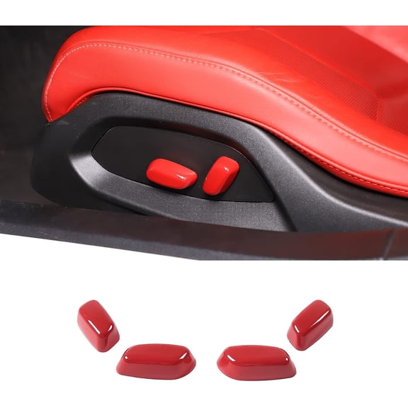 TINKI Seat Adjustment Button Cover Compatible with Chevrolet Corvette C8 2020-2023, ABS Interior Seat Adjustment Button Knob Switch Cover Trim Accessories