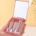 thumbnail image 2 of 5-Pack Mini Travel Portable Box Makeup Brush Set - Essential Brushes for Flawless Makeup Application - Includes Mirror, Loose Powder, Foundation, Eye Shadow, and Lip Blending Brushes for On-The-Go Bea, 2 of 5