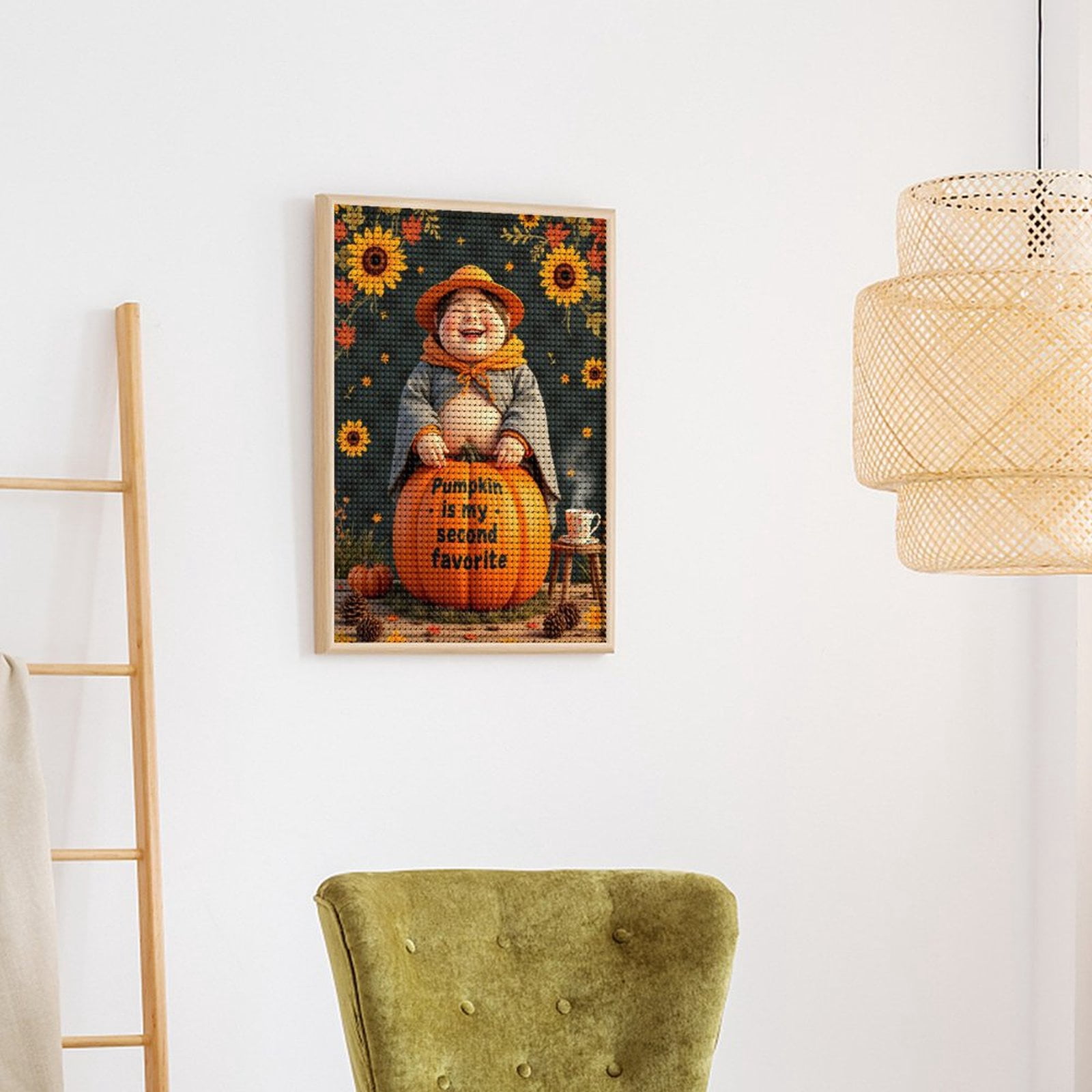 Diamond Art Kits for Adults, Joyful Autumn Pumpkin 5D Diamond Painting Kits for Adults Beginners, DIY Full Drill Diamond Painting, Gem Art and Crafts 12x16