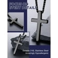thumbnail image 6 of Bandmax 3D Black Cross Pendant Necklace for Men Women Stainless Steel Christian Crucifix Necklace Easter Christmas Jewelry Gift, 6 of 8