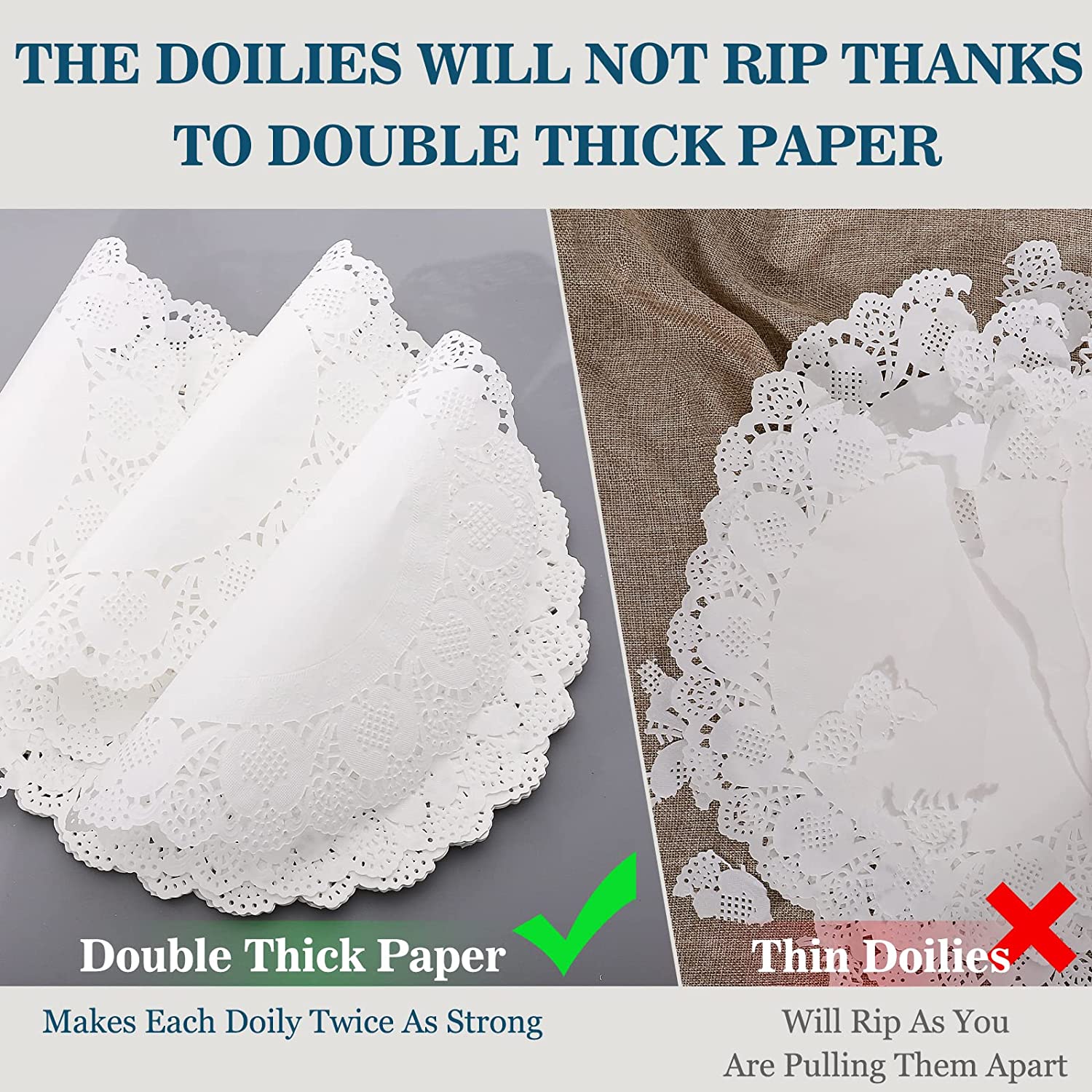 100 Pieces White Lace Round Paper Doilies Cake Packaging Pads Wedding Tableware Decoration (12 Inch)