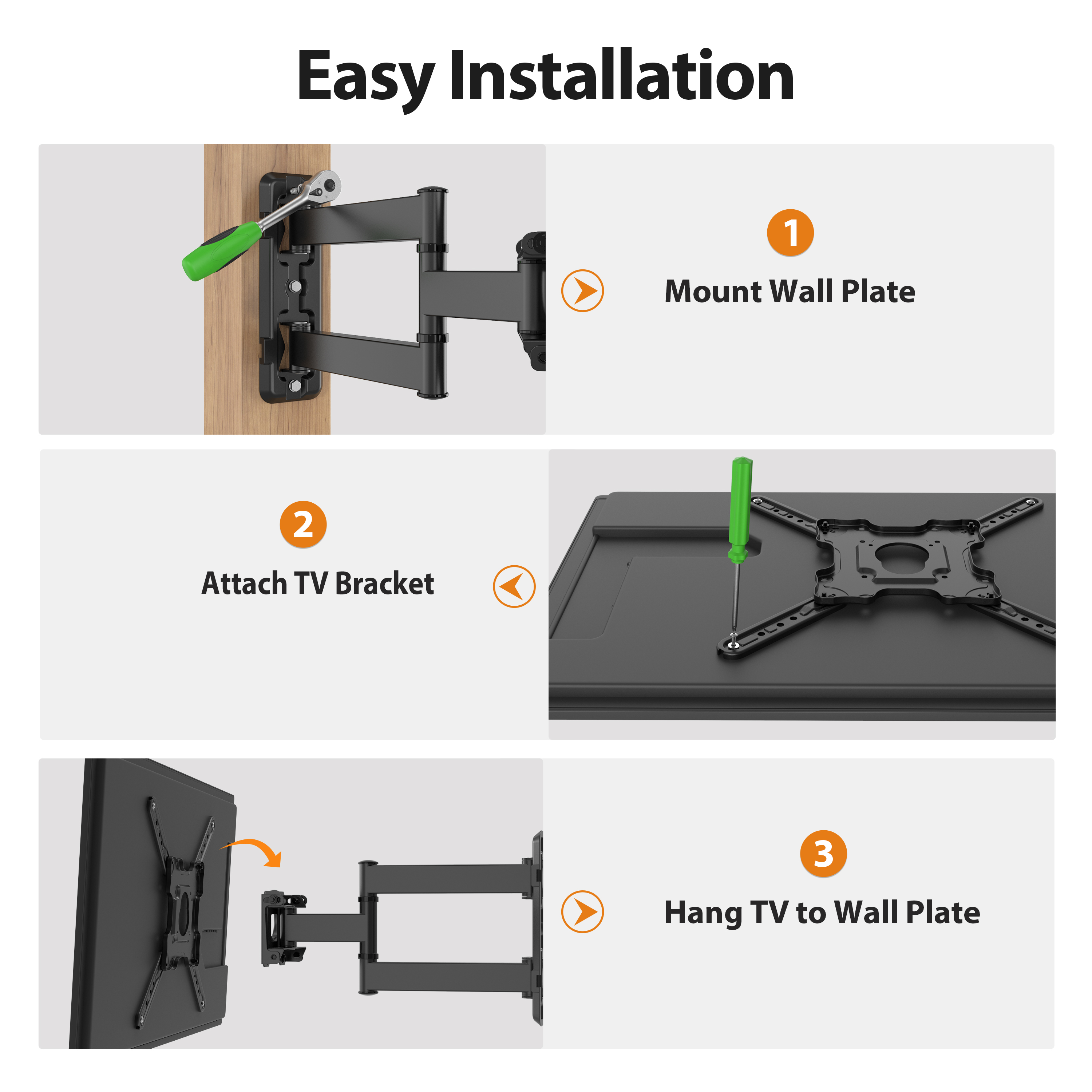 MountLiving Full Motion TV Wall Mount for 26-65 Inch TVs photo 3