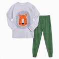thumbnail image 3 of Kaprioy Boys Pajamas Fall Winter Toddler Boy Pajamas Cotton Pjs Set Kids Dinosaur 2 Piece Long Sleeve Sleepwear, 3 of 9