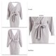 thumbnail image 1 of Vestido De Punto Envolvente, Sin Espalda, Manga Larga De Murciélago, Colorfast, Elegante, Mini Vestido De Suéter Para Fiesta, Fecha, Oficina ANGGREK No, 1 of 4