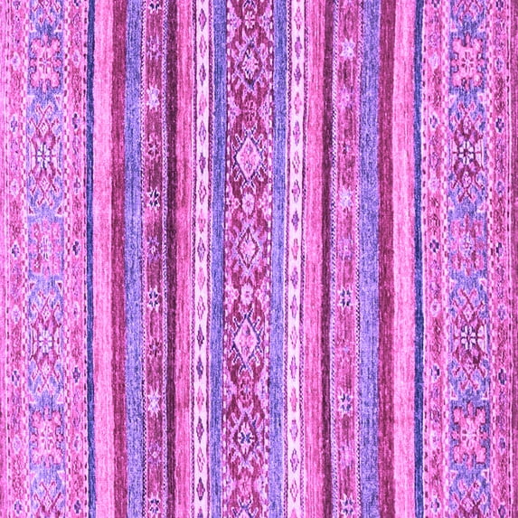 Ahgly Company Indoor Square Abstract Purple Modern Area Rugs, 7' Square