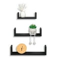 Ktaxon Set of 3 Floating Shelves Bookshelf Wall Mount Shelf Display Home Decor Black