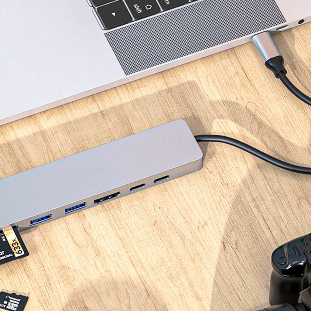 WINDLAND Versatilitys USB C Docking Stations USB C to HDMIs Adapter with 4K HDMIs and TF Slots Compatible for Various Devices