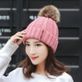 thumbnail image 2 of Womens Winter Beanie Warm Cable Knit Hat Style Stretch Trendy Ribbed Chunky Cap,Color:Pink,Size:One Size, 2 of 9
