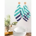thumbnail image 2 of Anchor Turquoise Kitchen Dish Towels for Drying Dishes Set of 2, Modern Navy Blue White Striped Nautical Waffle Weave Microfiber Hand Tea Bathroom Towels Quick Dry & Absorbent Towel 12x12, 2 of 7