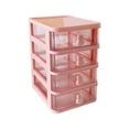 thumbnail image 2 of Organizador de escritorio con cajones transparentes Gabinete de almacenamiento Decoración de conejo lindo Soporte de contenedor de escritorio Versátil Rosa 4 Capas DYNWAVEMX Portalápices giratorio, 2 of 8