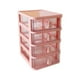 thumbnail image 2 of Organizador de escritorio con cajones transparentes, armario de almacenamiento, contenedor de escritorio versátil Rosa 4 Capas, 2 of 9