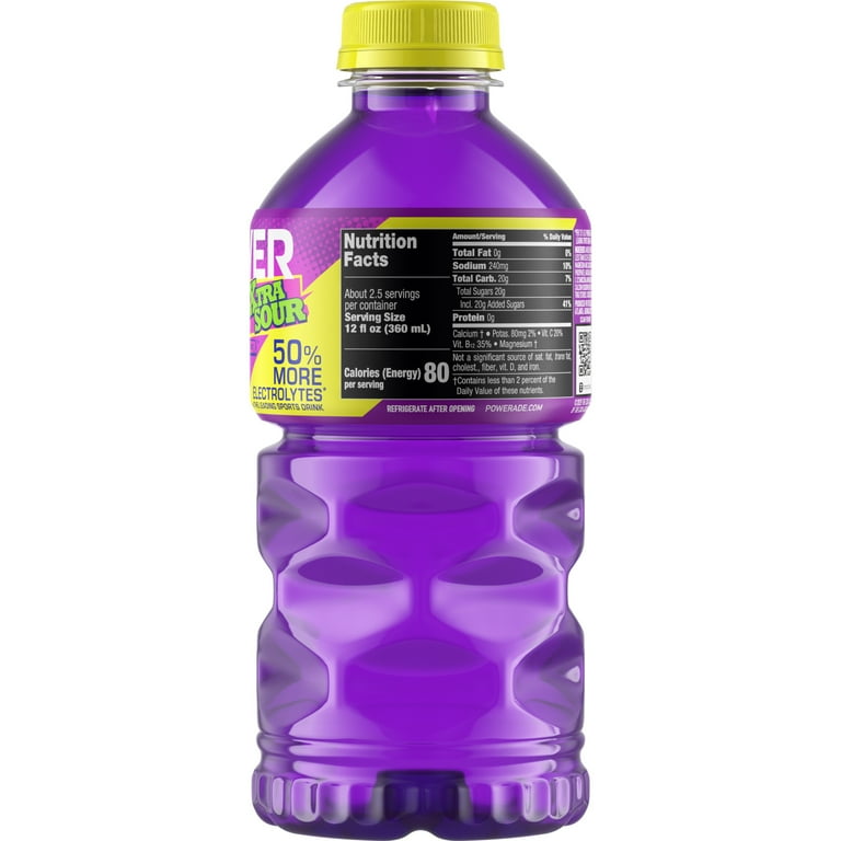 ソーダ  POWERADE XTRA SOUR Grape Shocker Electrolyte Sports Drink, 28 fl
