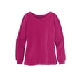 thumbnail image 3 of Women's Luxe Knit Jewel Neck Top, Wild Berry, XXX-Large, 3 of 4