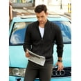 thumbnail image 3 of COOFANDY Men's Full Zip Cardigan Sweater Slim Fit Cable Knitted Zip Up Sweater with Pockets, 3 of 6