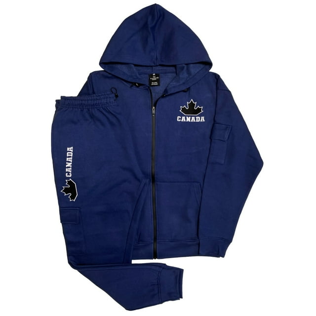 Ensemble de Jogging en Molleton pour Homme, Motif Canada, avec Poches Cargo Utilitaires.