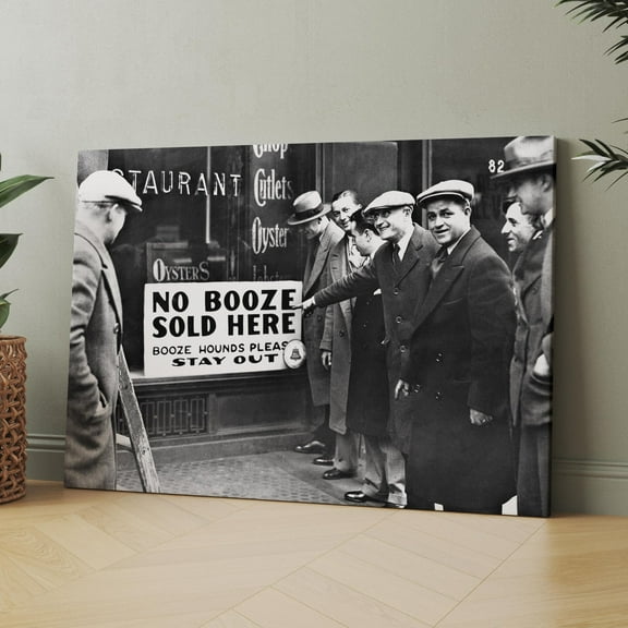 No Booze Sold Here - Prohibition 1920s Funny Beer Bar Canvas Wall Art Print