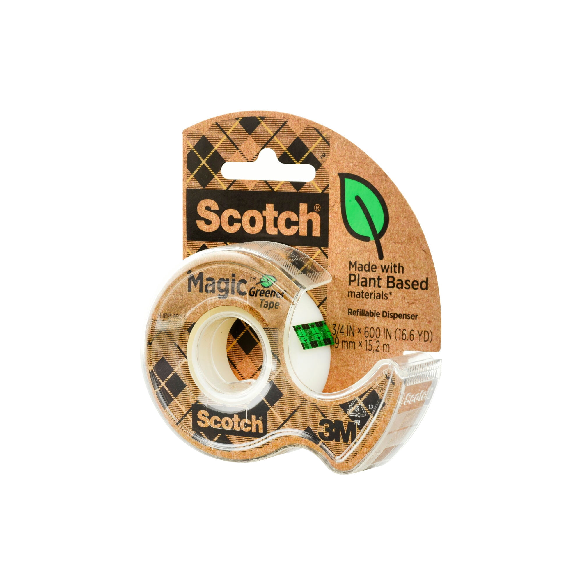 Scotch Magic Greener Tape 6123-SIOC, 3/4 in x 600 in (19 mm x 15.2 m)