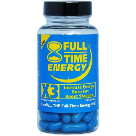 Full-Time Energy X3 - 30 Capsules - Increase Energy Burn Fat Boost Stamina - Best Natural Energy Booster Fat Burner Supplements Diet Pills Weight Loss Pills To Lose Weight Fast for Men and (Best Ultra Boost 3.0)
