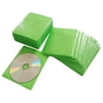 thumbnail image 1 of HAPLIVES CD/DVD/BluRay Sleeves,Double-Sided Refill Plastic Sleeve for CD and DVD Storage Binders,100 Pack (Green), 1 of 4