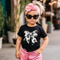 thumbnail image 3 of Soccer Bow Shirt for Girls and Toddlers Cute Girly Soccer Tee for Sporty Kids Black Shirt Youth Medium, 3 of 4