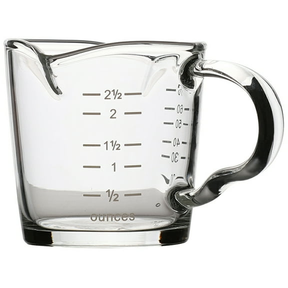 Tineasur Temperature Resistant Measuring Cup, Glass, Clear Scale, Ideal for Espresso