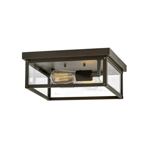 2 Light Medium Outdoor Flush Mount in Transitional Style 12 inches Wide By 5 inches High-Oil Rubbed Bronze Finish Bailey Street Home 81-Bel-4442151