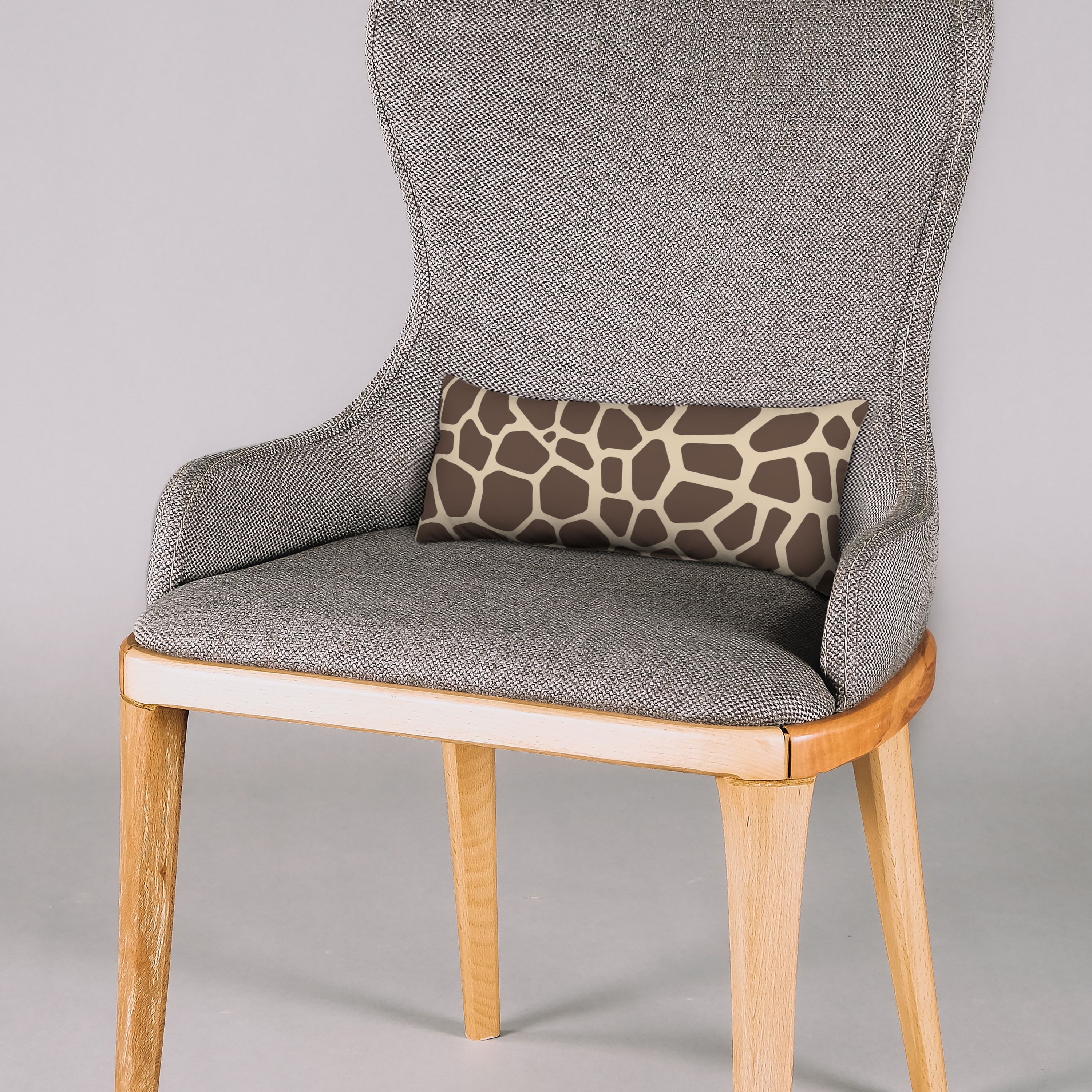 Everything Comfy Giraffe Print Decorative Pillow, 16x6 Inch, Dark Brown,