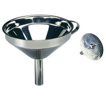 Norpro 5-Inch Stainless Steel Funnel with Detachable Strainer, Set of one, Silver