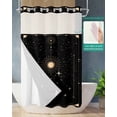 thumbnail image 2 of No Hook Shower Curtain with Snap in Liner, Boho Mystical Galaxy Sun Moon Stars Black Bohemia Hotel Shower Curtains for Bathroom, Washable Shower Curtain Liner Set with Mesh Top Window, 36"x72", 2 of 6