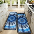thumbnail image 4 of Kitchen Rugs Sets Of 2,Blue White Tie Dye Spiral Pattern Anti Fatigue Kitchen Mat Rugs Non Slip Washable,Decorative Kitchen Floor Mats for Kitchen,Sink,Laundry,17"x47"+17"x47", 4 of 5