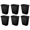 thumbnail image 1 of Sterilite Rectangular Wastebasket 9 Gallon Open Top Trash Bin, 6 Pack, Black, 1 of 4