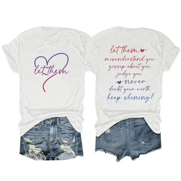 Let Them Shirt Misunderstand You Funny Graphic Tees Motivational Printed Tops For Women Casual Comfortable Statement T-Shirt