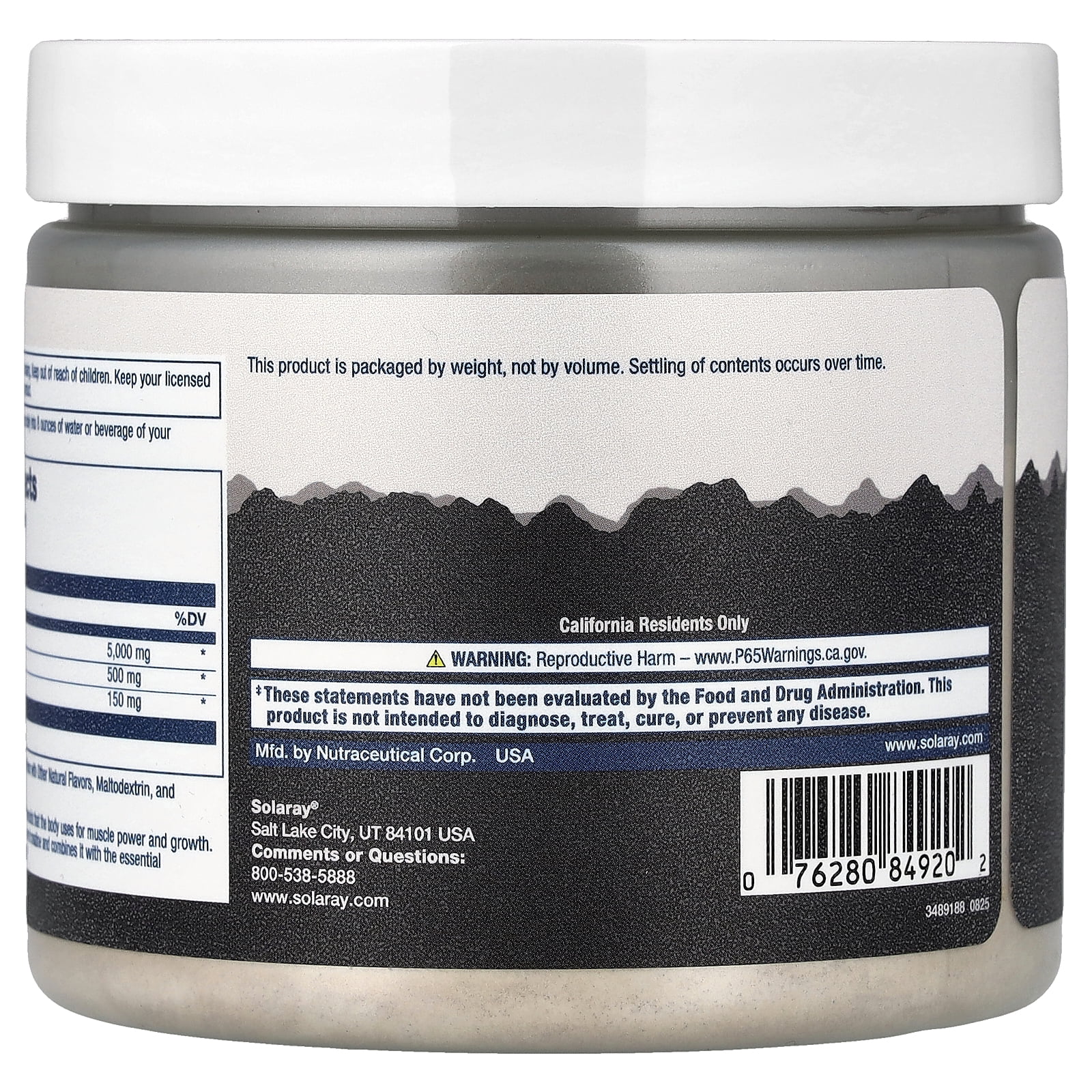 Solaray Creatine with Shilajit, Natural Pineapple, 7.6 oz (216 g)