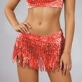 thumbnail image 2 of DHFJKG Skirts For Women Latin Dance Glitter Sequins Tassels Mini Skirt With Asymmetric Hem Performance Wear Stylish Skirt, 2 of 5