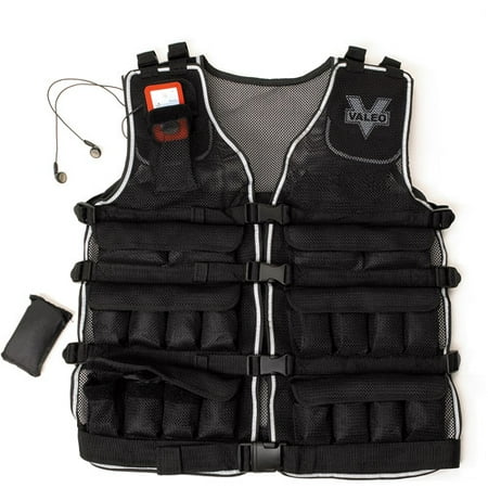 Valeo Weighted Vest up to 40 lbs, Black
