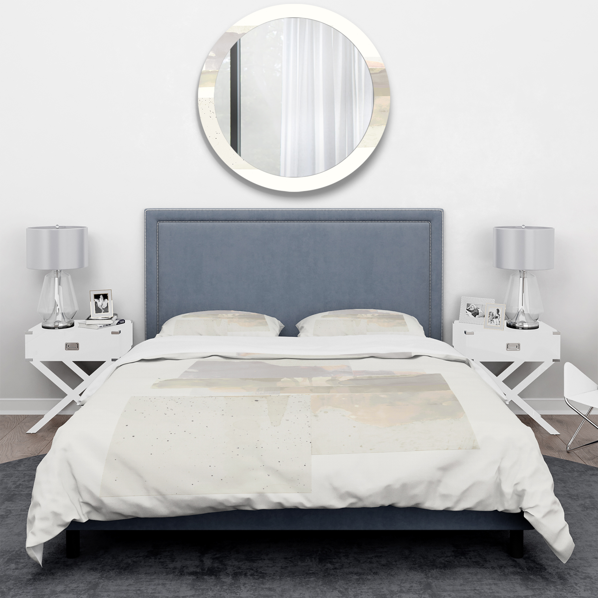 Designart 'Geometric Neutral Form III' Geometric Duvet Cover Set