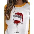 thumbnail image 3 of DYMADE Women Christmas Print Pullover Crew Neck Long Sleeve Pocket Short Length T-shirt Dress, 3 of 6