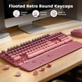 thumbnail image 4 of Wireless Keyboard and Mouse Combo Latte, Retro Round Keycaps, Full Size with Detachable Wrist Rest, 2.4G for PC Mac Windows, 4 of 8