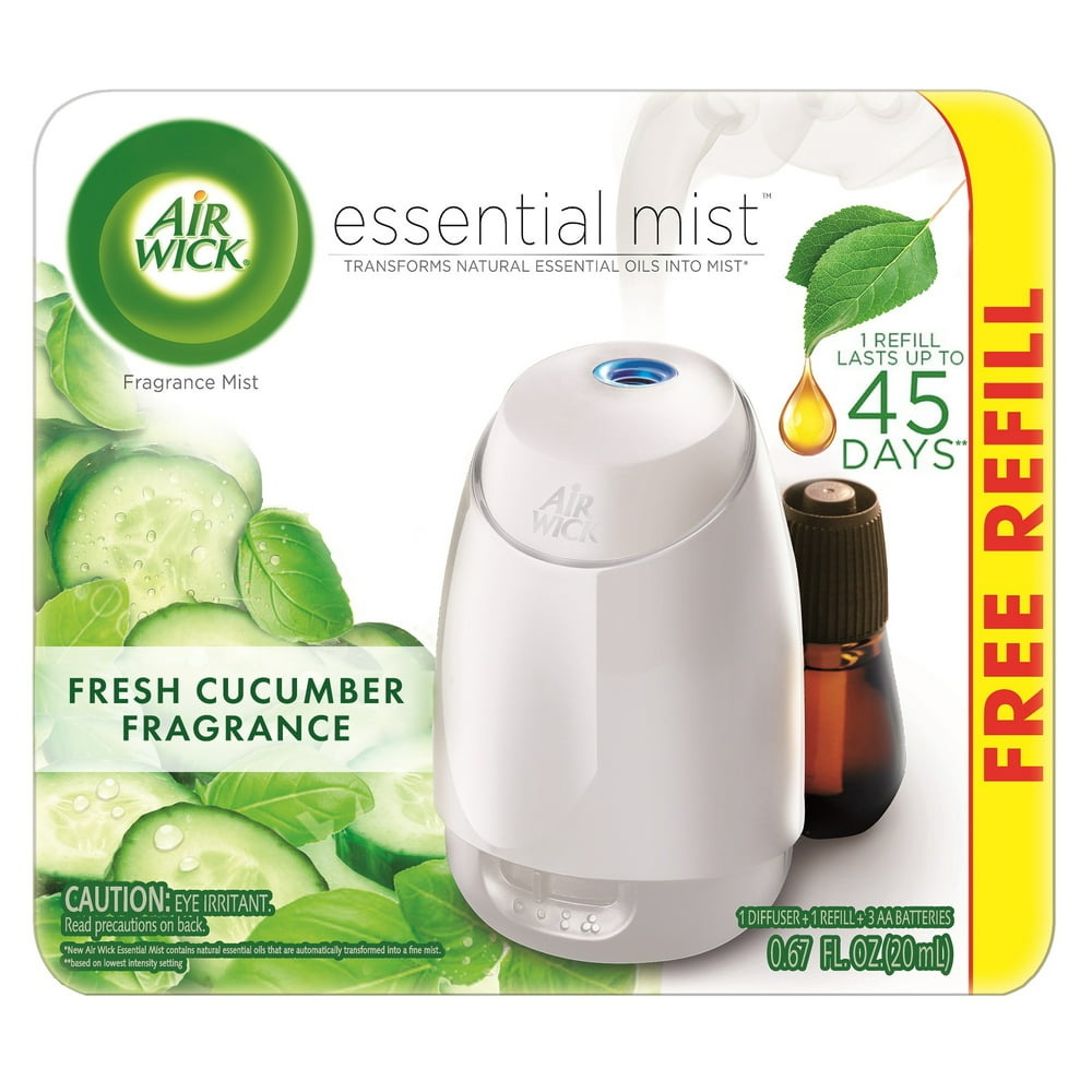 Air Wick Essential Mist Starter Kit (Diffuser + Refill), Fresh Cucumber