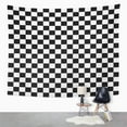 thumbnail image 2 of ZEALGNED Abstract The Black and White Squares in Checkerboard Pattern Board Wall Art Hanging Tapestry Home Decor for Living Room Bedroom Dorm 51x60 inch, 2 of 2