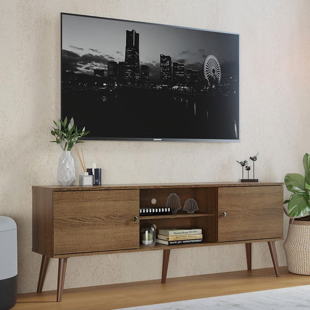 Mueble Mesa Para Tv Rack Madesa 2 Puertas Hasta 65 Marrón 02