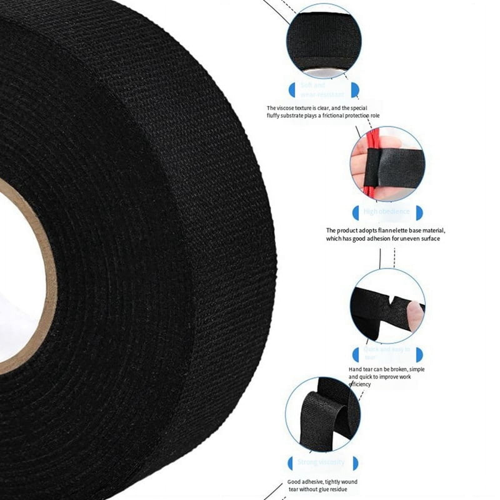 HOT Heat Resistants Adhesive Tape Fabric for Automotive Cable Harness Electrical Thermal 25mmx15m