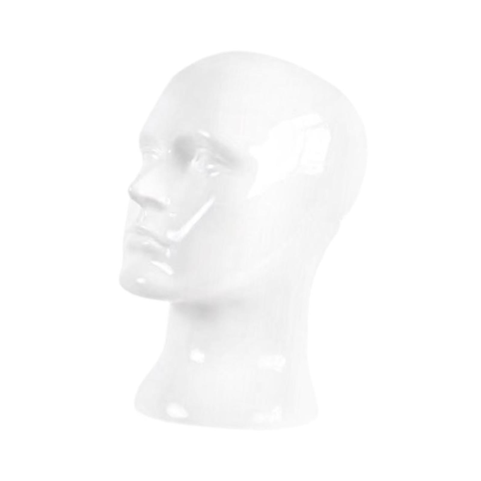 Bothyi Male Mannequin Head Freestanding Wig Stand for Hair Salon Glasses Home Decor Glossy White