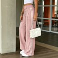 thumbnail image 6 of VV AVEORS Striped Track Pants Women Summer Striped Joggers Baggy Sweatpants Casual Sports Running Tall Petite Pink M, 6 of 6