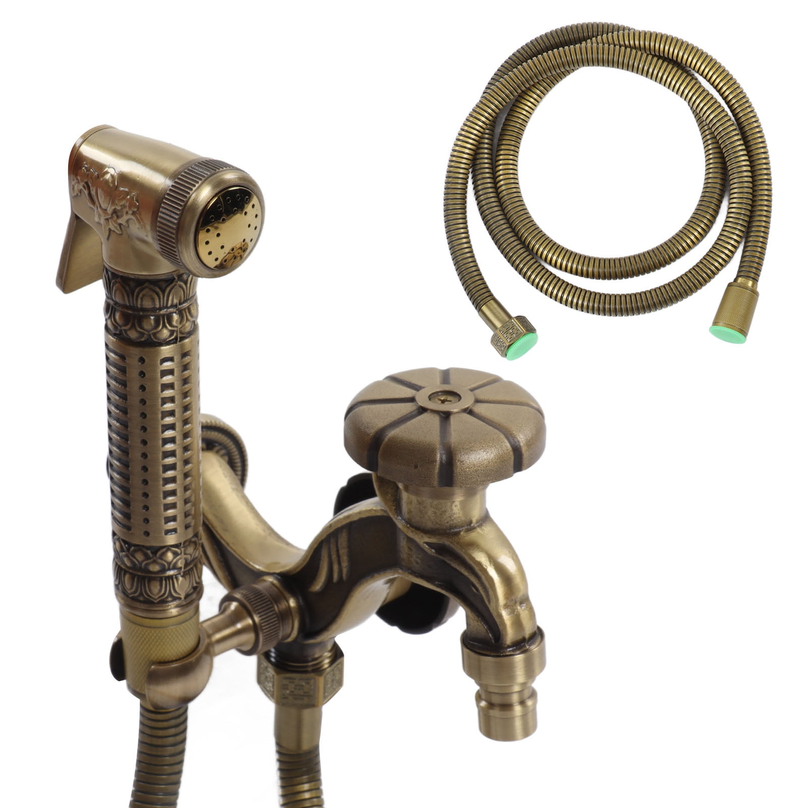 Wall Faucetwith Sprayer,Wall Mounted Faucet Single Retro Wall