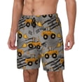 thumbnail image 2 of Uemuo Retro Excavator Pattern Mens Swim Trunks Quick Dry Board Shorts with Mesh Lining, Stretch Beach Shorts Quick Dry No-Chafing Board Shorts-Medium, 2 of 9