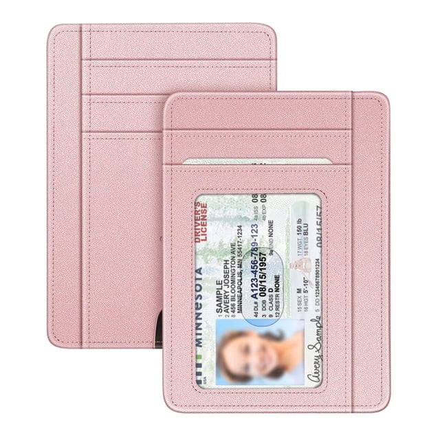 Tarjetero Minimalista Fintie con Bloqueo RFID Oro Rosa