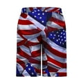thumbnail image 3 of Jinhomg Men's Casual Summer Shorts American Flag Patriotic Graphic Shorts Loose Fit Comfy Elastic Drawstring Waist Beach Shorts with Pockets Male 4Th of July Gifts Blue M, 3 of 5