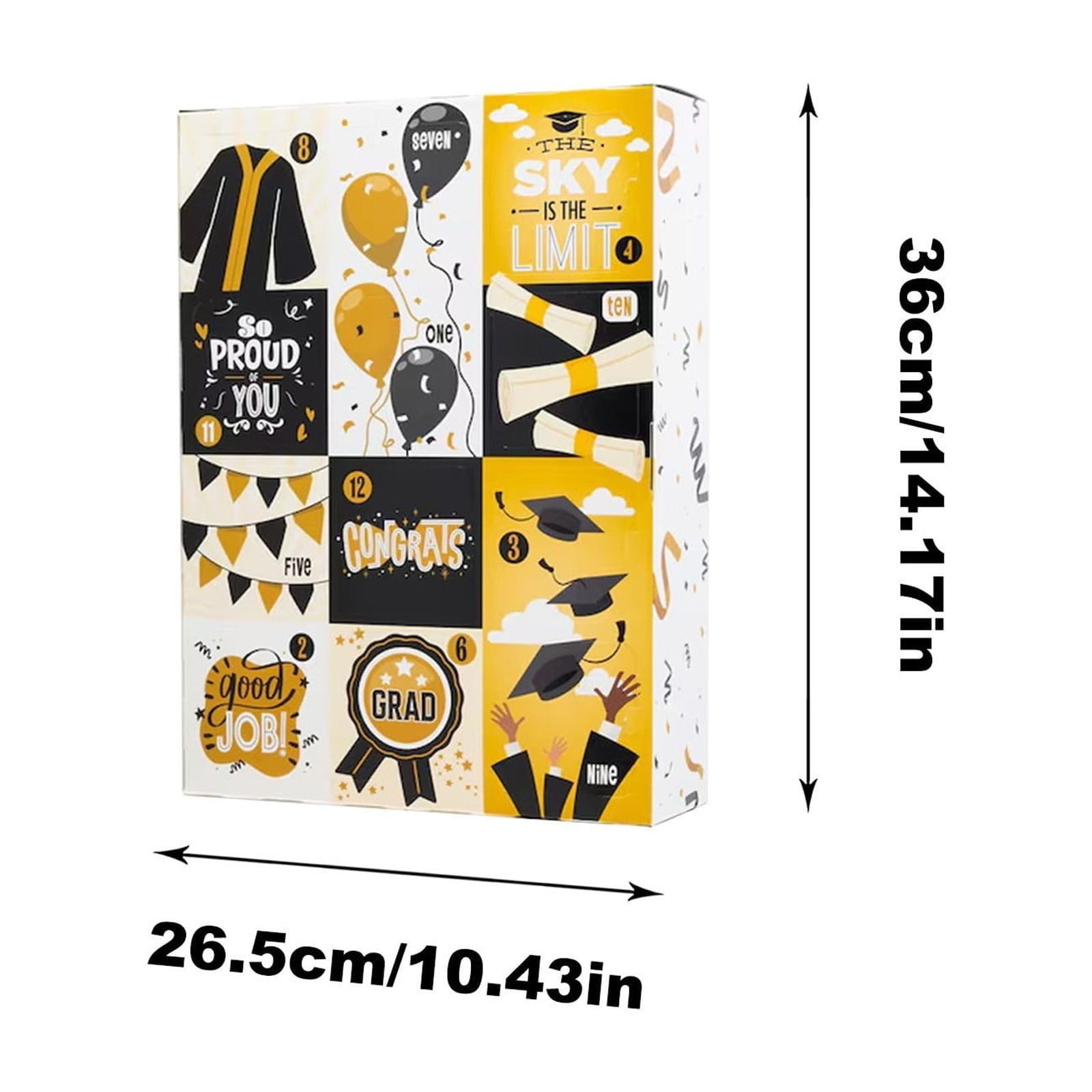 Cthrlog Graduation Gift DIY Box 12-Day Celebration Kit for Graduates Party Decorations Customizable Empty Gift Box for College High School Graduation 2026
